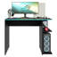 Bureau d'ordinateur de jeu compact avec 2 tablettes, gestion des câbles et grand support pour écran-318458768