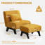 Ensemble de fauteuil d'appoint et repose-pieds Langille en chenille rembourrée avec coussin lombaire-965149971