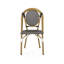 Chaise d'extérieur en raton de rat et aluminium, ensemble de 2, noir et blanc, finition bambou-561903350
