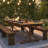 Eternity Rectangular Solid Pine Farm Dining Table with Folding X-Style Legs-88870828-88870827
