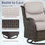 Ensemble de patio pivotant en osier pour 2 personnes avec repose-pieds et coussins Koba-1402727369-1402727372
