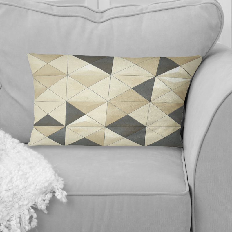 Coussin lombaire beige moderne Modern Triangle IV