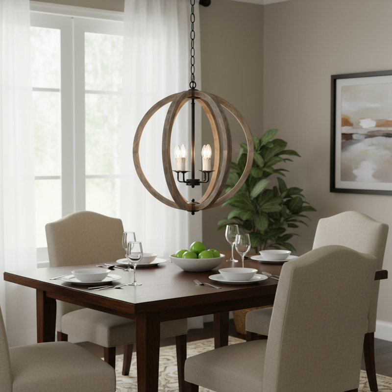 Azriel 4 - Light Dimmable Globe Chandelier