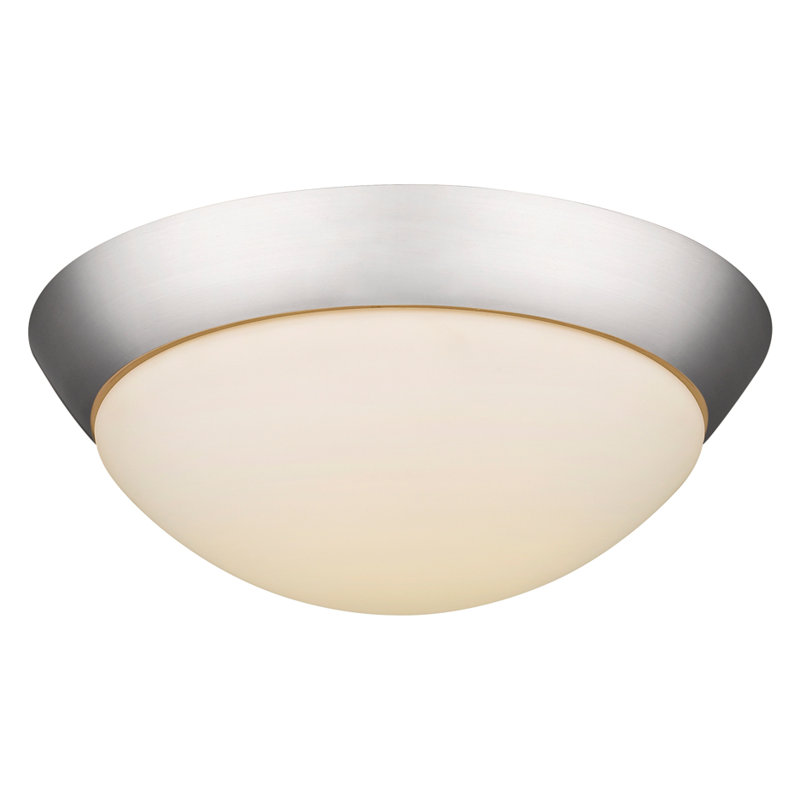 Vizcarrondo Glass Flush Mount, Satin Nickel, 22W LED