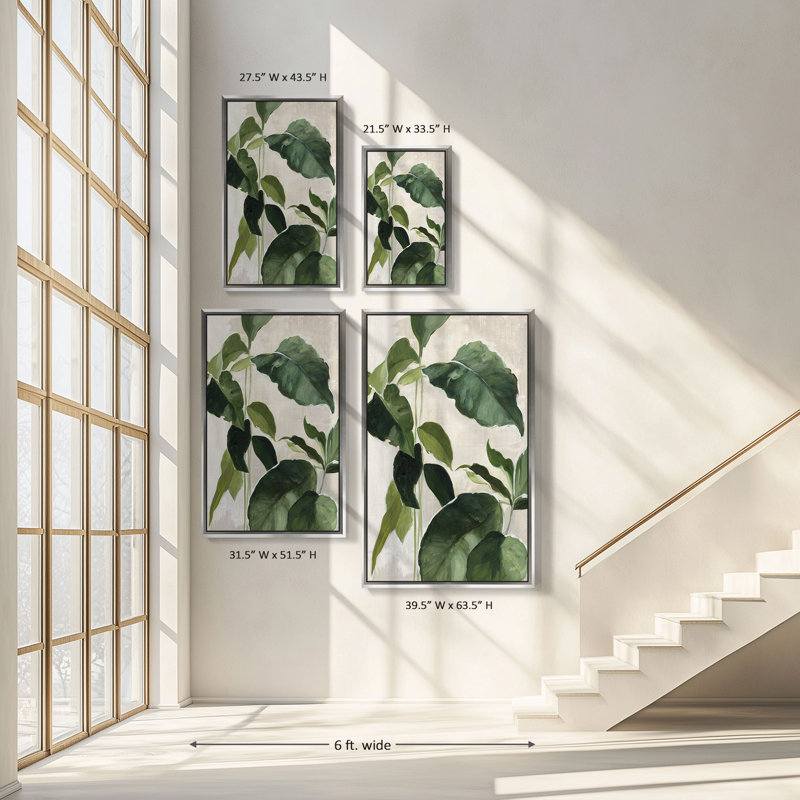 "Tropical Study II" by Julia Purinton Print on Canvas in a Silver Floater Frame, 33.5" H x 21.5" W