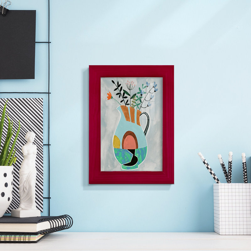 Ganpot Collage Vase III - Single Picture Frame Print, Red, 6" H x 4" W x 1" D