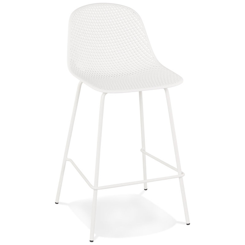 Baxley Steel Outdoor Stool, White