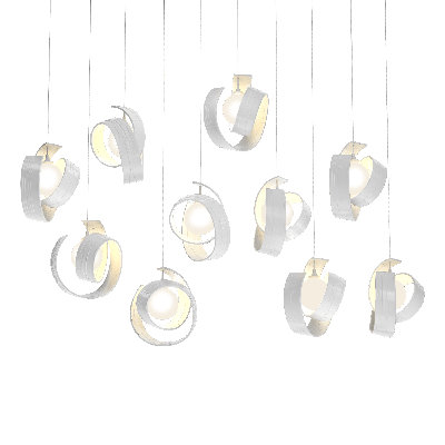 Luminaire suspendu géométrique à 10 lumières pour îlot de cuisine Riza