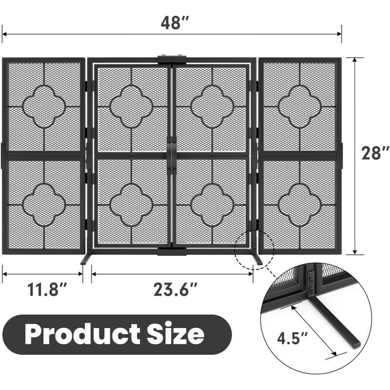Pare-étincelles pour foyer en fer 3 panneaux baby Safe