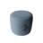 Johnny Fabric Upholstered Round Pouf Ottoman with Faux Leather Handle-69594216