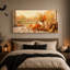 Citrouille orange et fleurs séchées sur toile rustique en bois, art mural d'Halloween-480398151