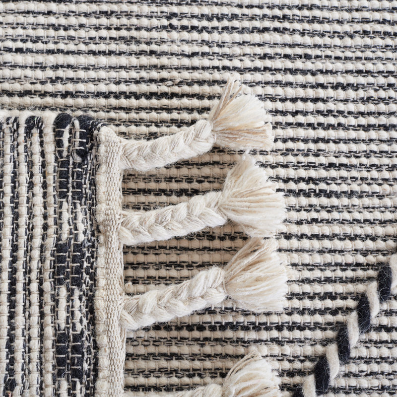 Dessiree Hand Woven Wool And Cotton Rug, Rectangle 5' x 8'