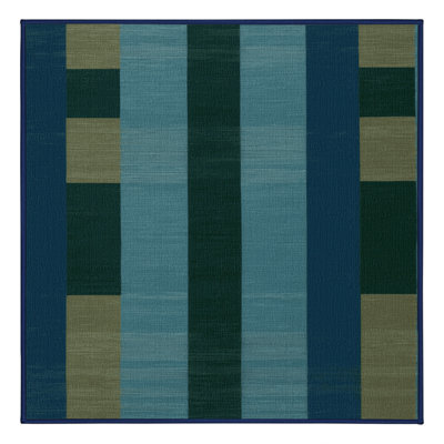 Machine Washable Checkered Blue Area Rug