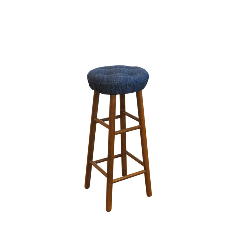 Non-Slip Textured Barstool Seat Cushion, 14-Inches Round, Navy Blue