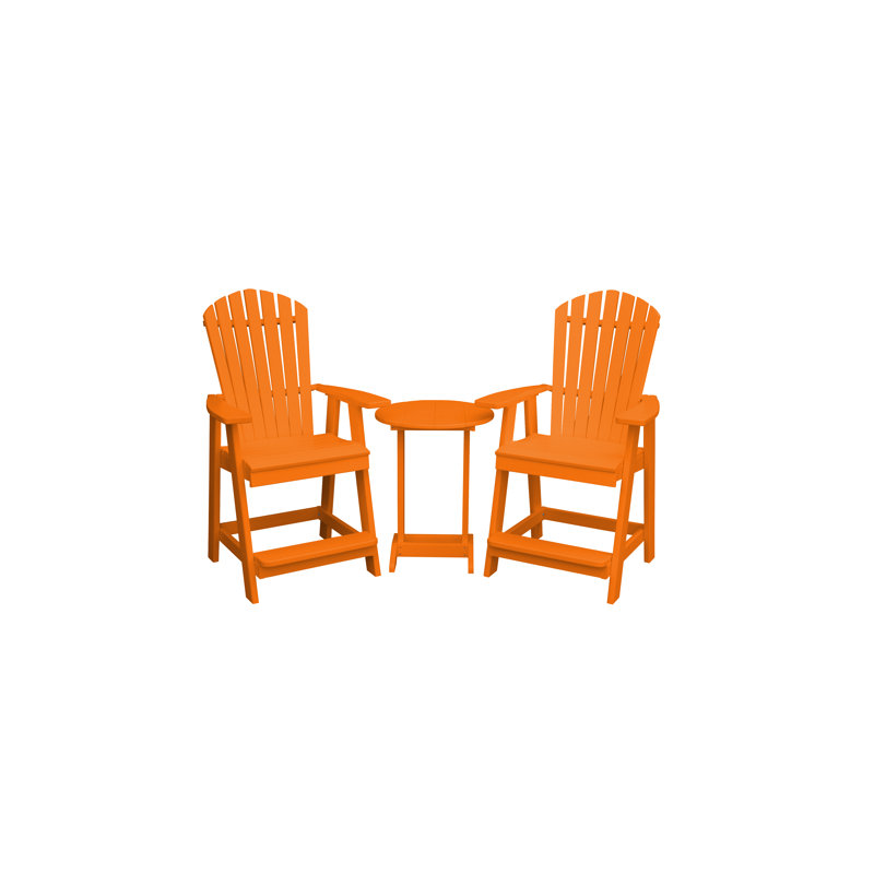 Ensemble de bar Baldomera Rosecliff Heights avec matériau extérieur en plastique, Orange