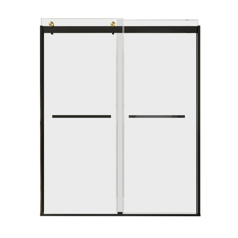Porte de douche coulissante 60 po x H 74 po, porte de douche en verre trempé