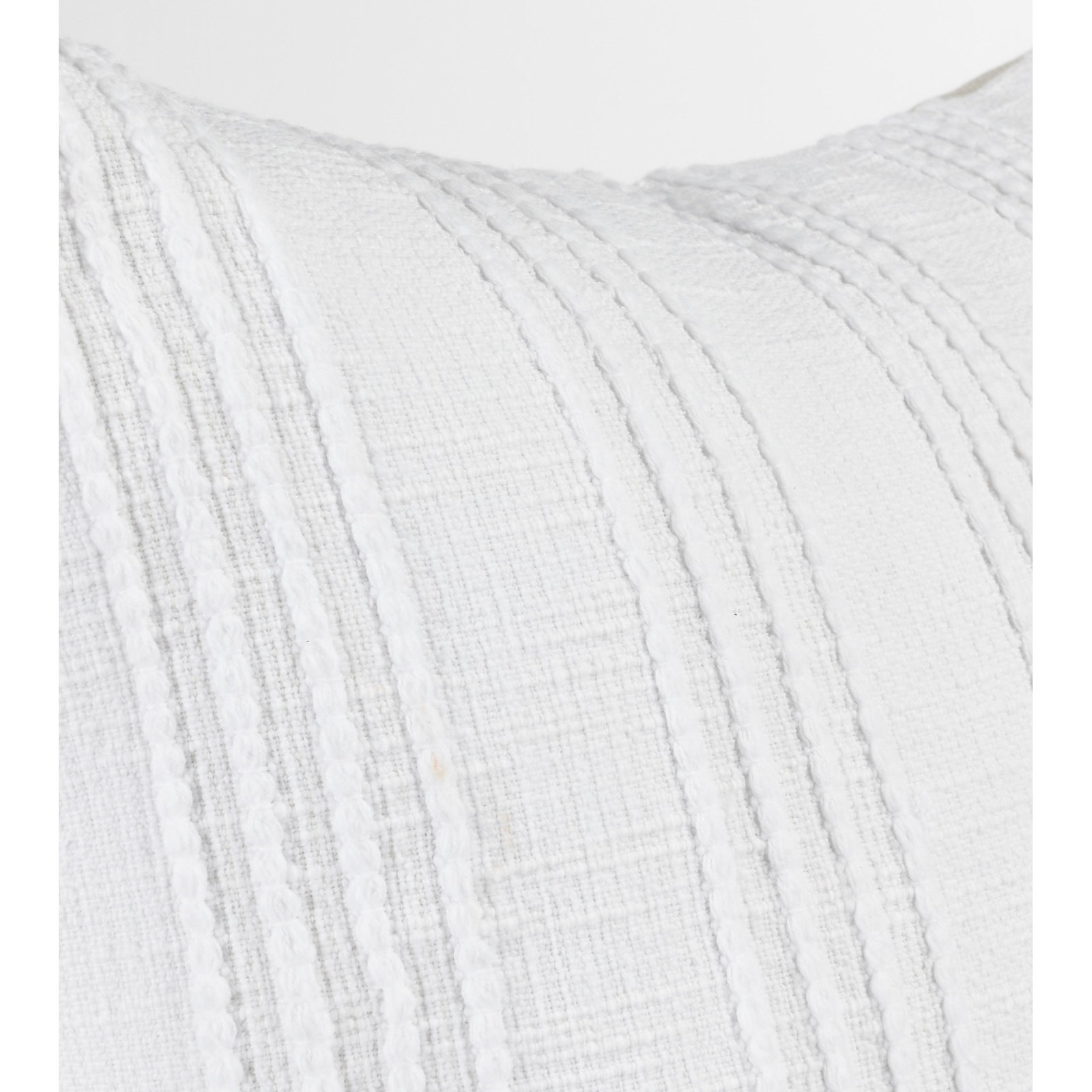Kara 22" x 22" Cotton Throw Pillow, Ivory Striped