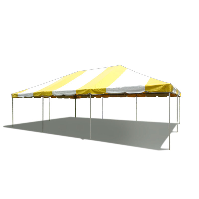 Yellow and White Galvanized Steel Frame Party Tent 20 ft x 30 ft