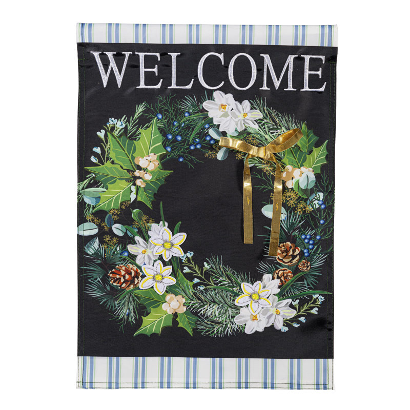 Drapeau de jardin d'hiver avec feuillage d'hiver