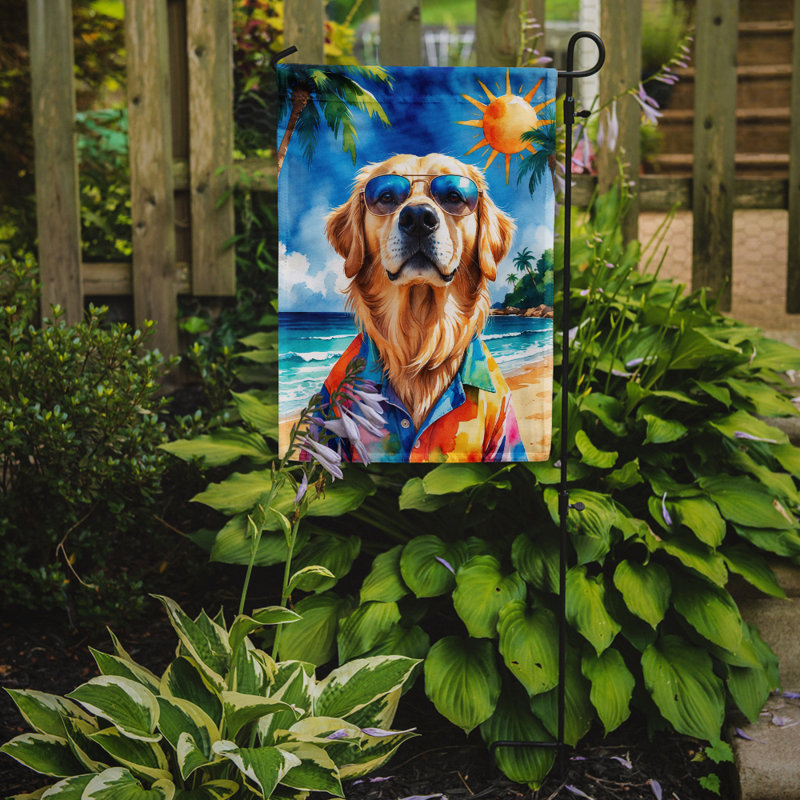 Bouvier bernois avec drapeau de jardin, Golden Retriever