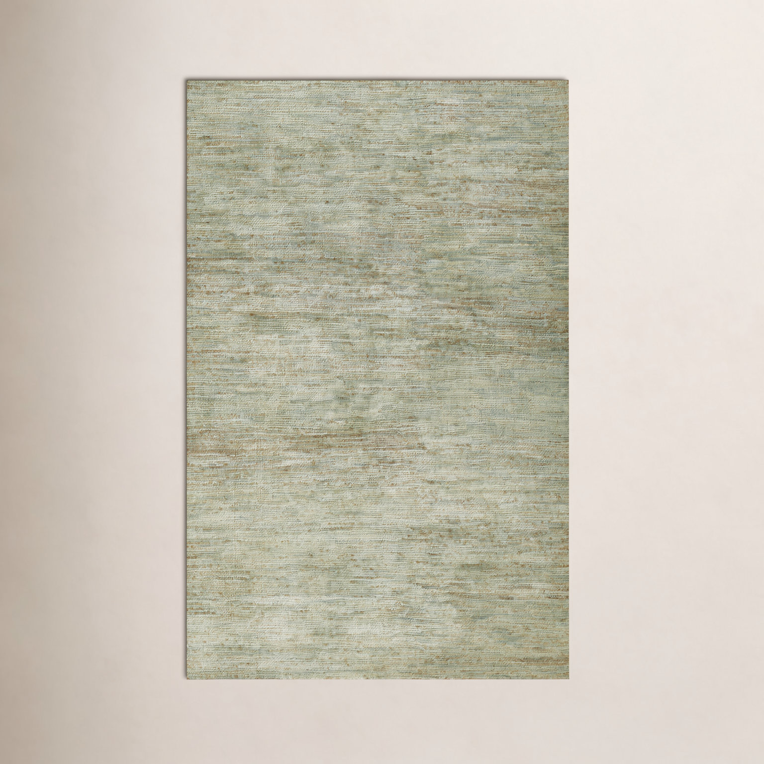 Sarina Green Hand-Knotted Abstract Jute Rug, Runner 2'3" x 8'