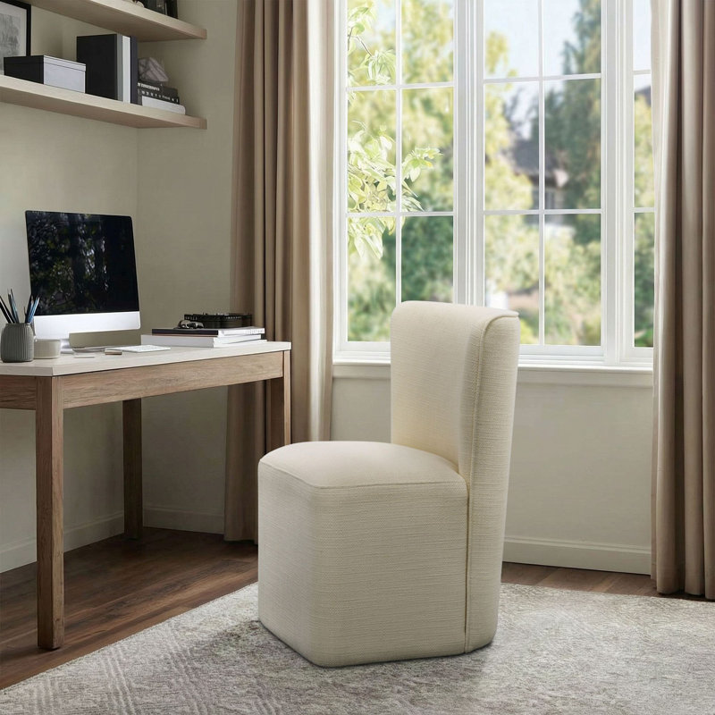 Chaise d'appoint rembourrée avec roulettes Vela