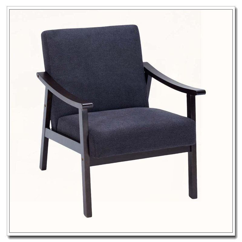 Chaise avec accoudoirs et dossier haut, Noir antique