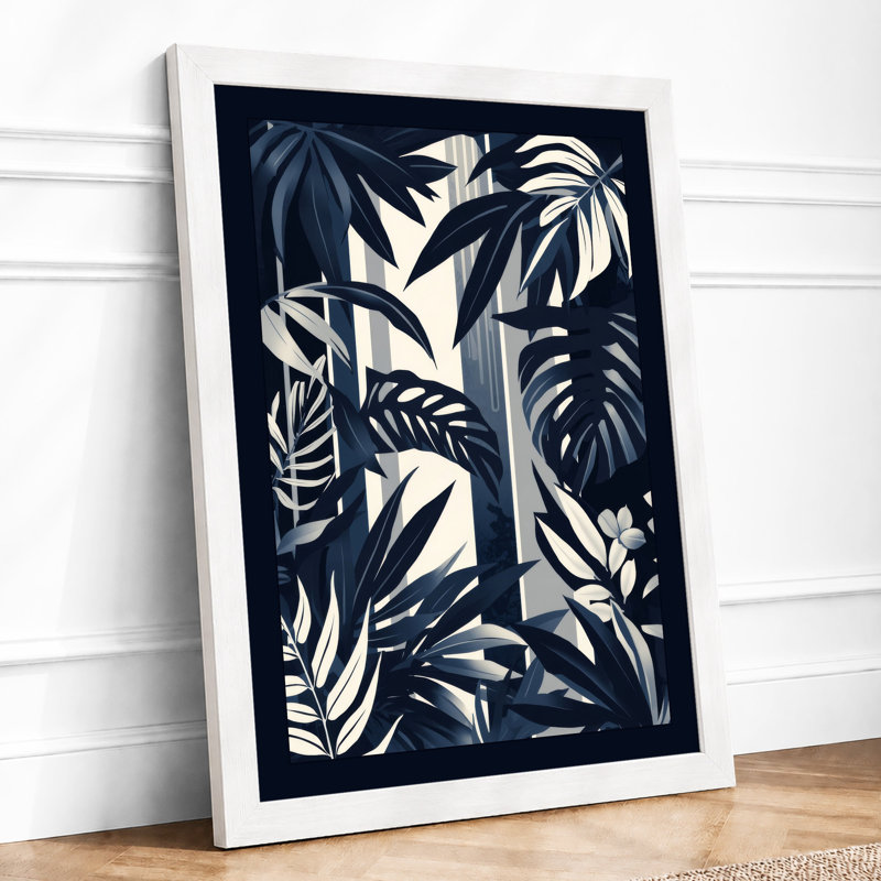 Jungle Shadows Tropical - Framed Print, A3 - 42.0 x 29.7 cm, White