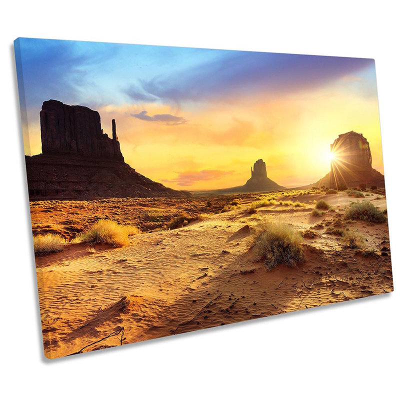 Sisters Monument Valley Sunset - Wrapped Canvas Print, 30.5cm H x 45.7cm W x 2cm D