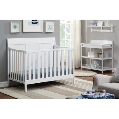 Lit de bébé convertible Shailee 4 en 1 gris