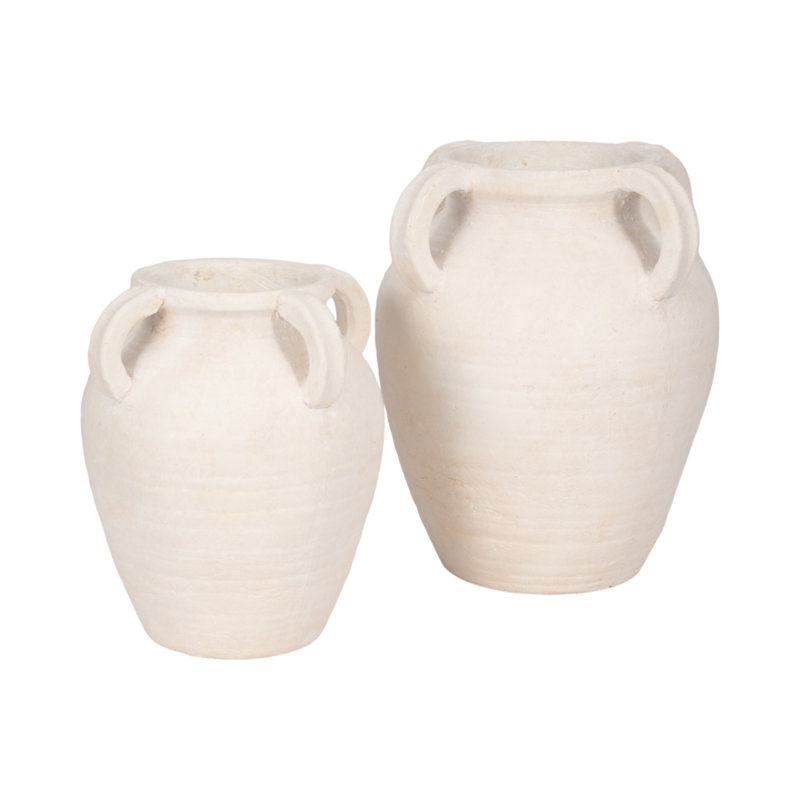 Handmade Ceramic / Porcelain Table Vase, 12" H x 10" W x 10" D, White