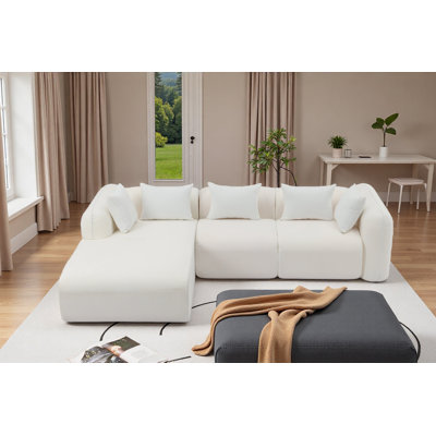 Cloud Sectional Couch In Two Boxes, Compressed Modular Sectional Sofa With Deep Seat by Ivy Bronx