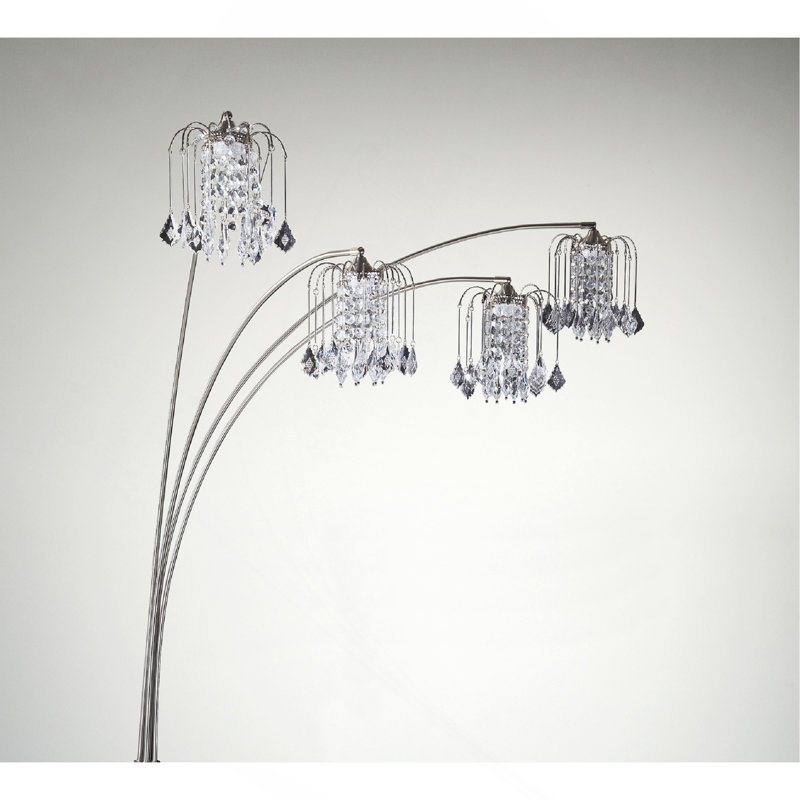 Lampe de plancher élégante et luxueuse à 1 tête en forme de demi-lune de style moderne et moderne à motif de 1 demi-lune