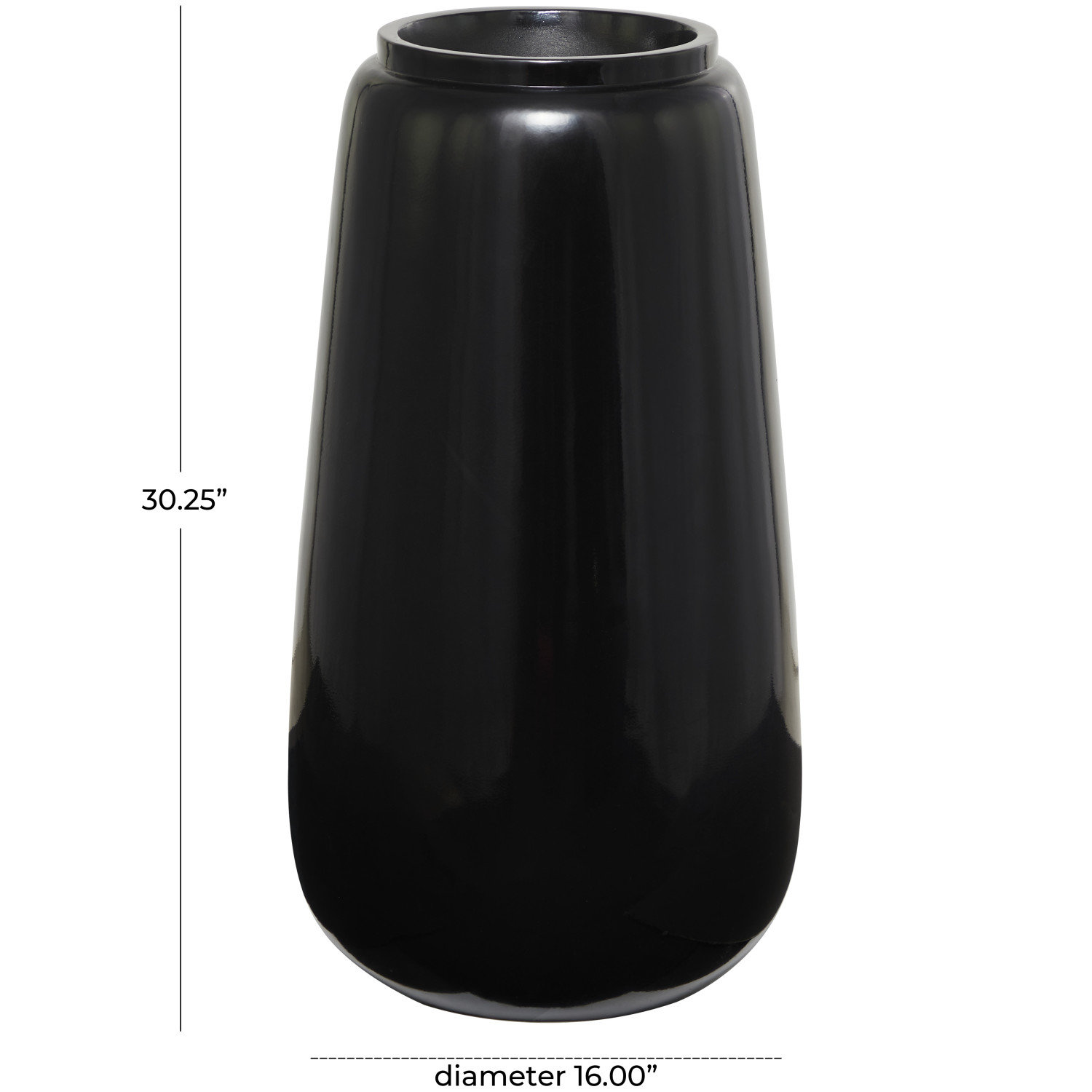 Mabe Floor Vase, 30.25" H x 16" W x 16.25" D, Black