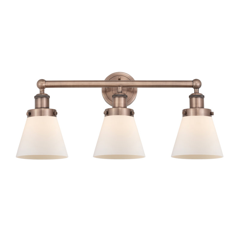 Annamary 3 - Light Dimmable Vanity Light, Matte White, Antique Copper