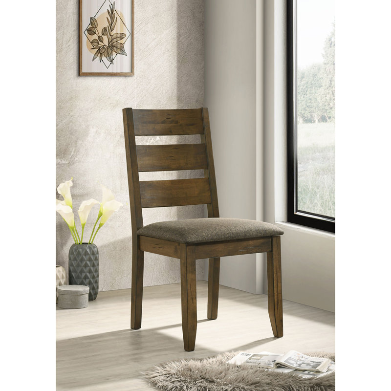 Ensemble de 2 chaises de salle à manger à dossier en noix de muscade et gris | Idée de cadeau