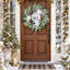 Couronne de flocon de neige de 24 pouces avec eucalyptus vert, décor de porte d'entrée rustique pour Noël d'hiver