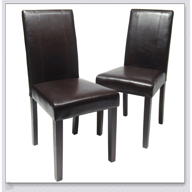 Ensemble de 2 chaises Parson rembourrées en similicuir Urban Style, Brun