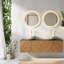 Meuble-lavabo et éviers spacieux et spacieux, style chêne brun avec style marbre