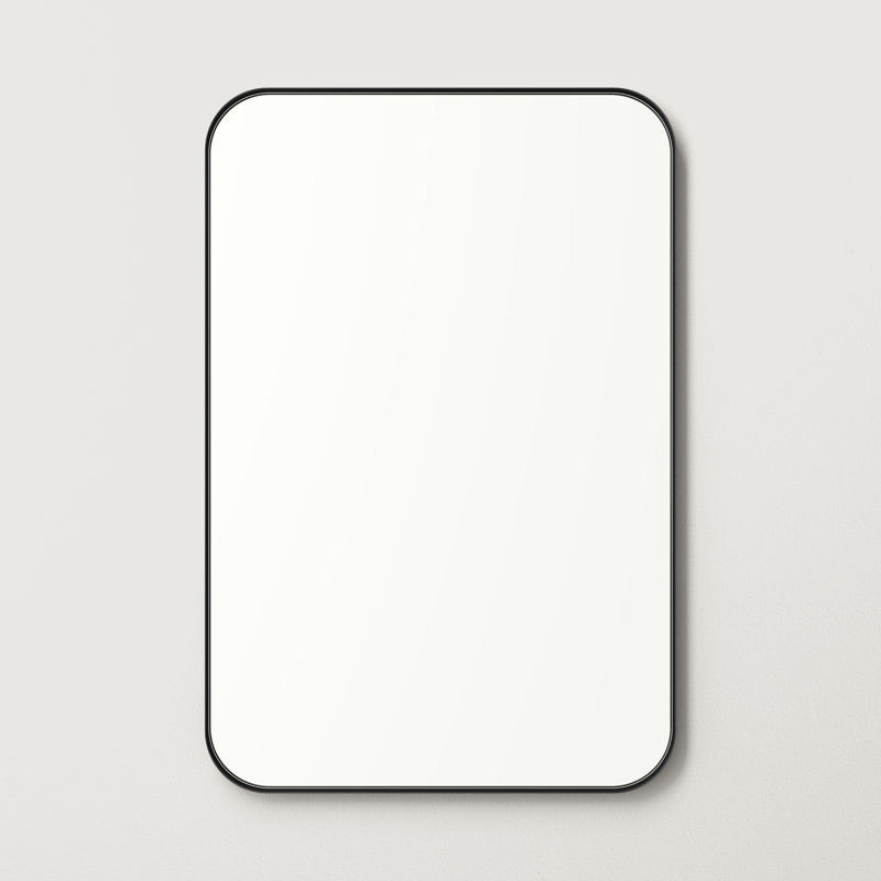 Miroir décoratif Jonasia, 40 po x 30 po, Noir