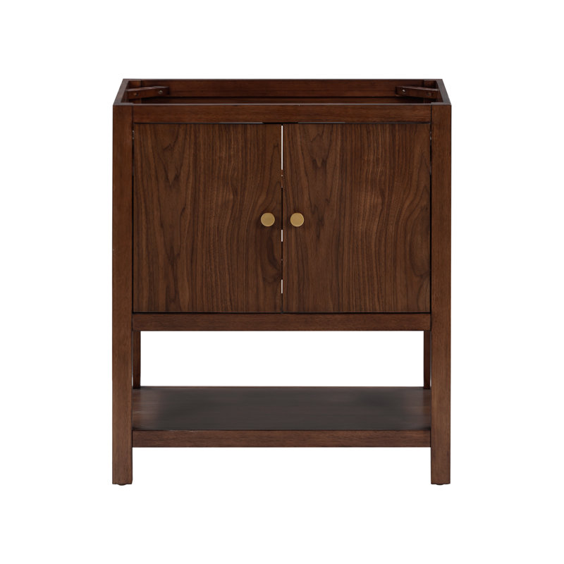 Zoe 30'' Single Bathroom Vanity Base Only in Walnut Finish