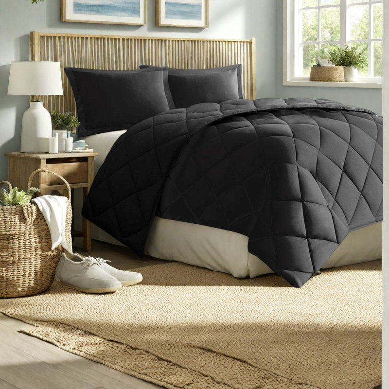Reversible Bedding Sets With Diamond Quilting, Cozy Polyester