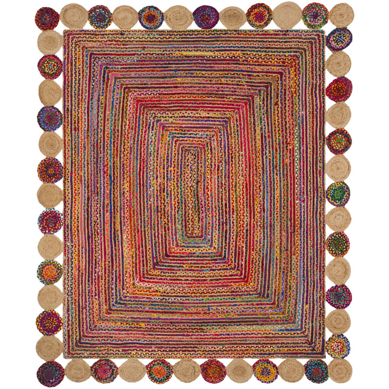 Tapis rouge tissé à la main Herzig, Rectangle 9 pi x 12 pi