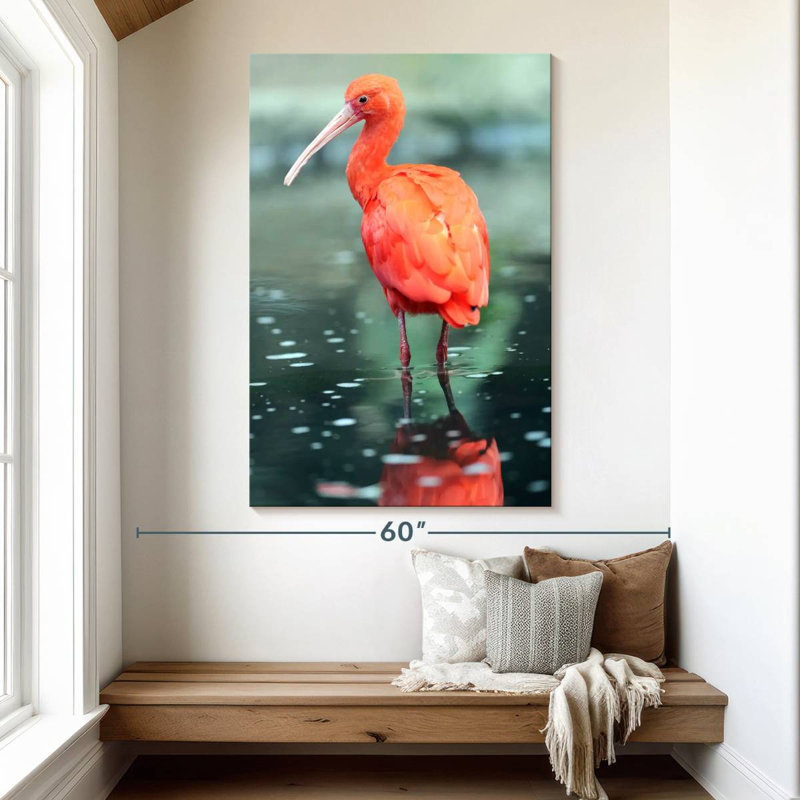 Brampt Scarlet Ibis Bird, 51" H x 34" W