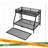 Metal Bunk Bed With Trundle, Black-361183049