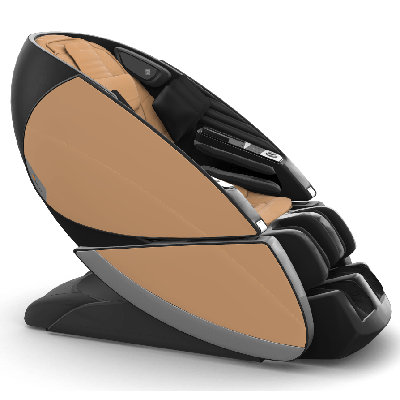 Fauteuil de massage de luxe Human Touch Super Novo X 4D avec rail SL - Cuir beige, portes SofHyde