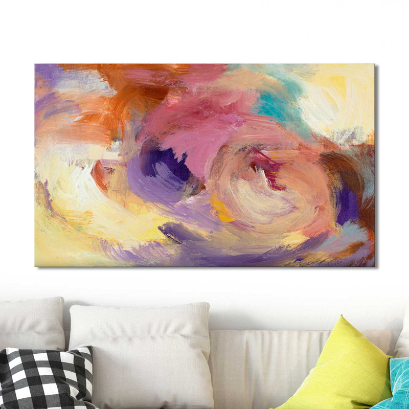 Tourbillons de pensées - reproduction d'art sur toile tendue, H 18 po x l 40 po x P 1 po