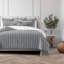 Shay Broad Ticking Stripe Gray Cotton Duvet Cover Set  8 Piece-1579207674