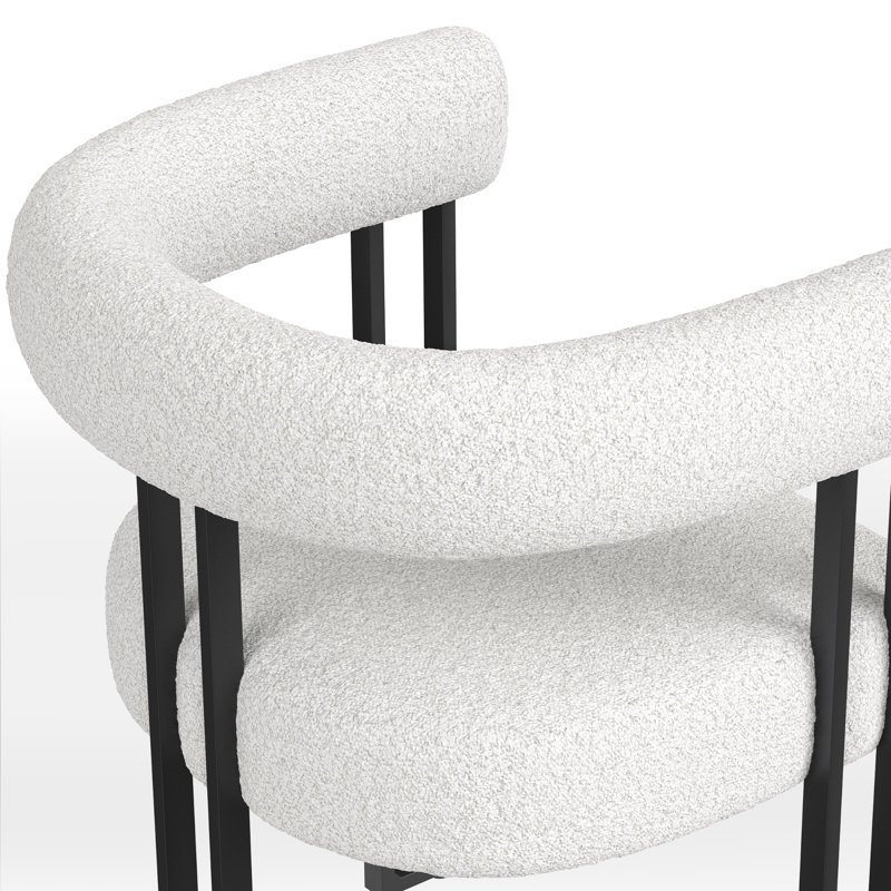Chaises de salle à manger rembourrées Mahjabi, Blanc
