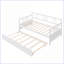 Lit de jour simple en bois de pin avec lit gigogne - Aucun sommier requis, blanc, parfait pour les petits espaces-1972929113-1972929112